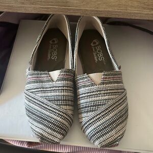 Skechers BOBS Women's Slip-On Flats - Black and Cream